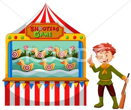 Man working at the shooting game Stock Illustration