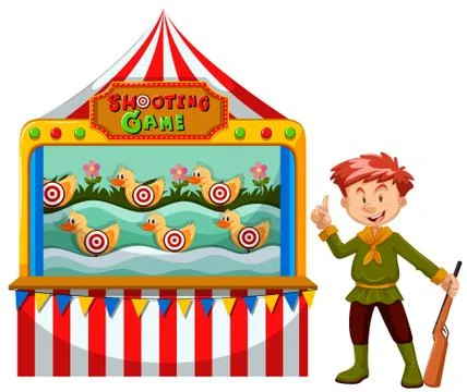 Man working at the shooting game Stock Illustration
