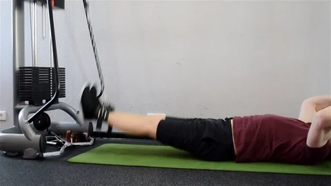 Man working on the simulator at the gym Stock Footage 73030303