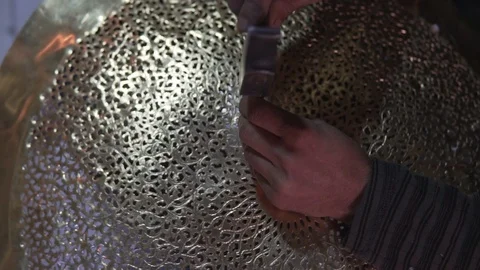 Man working in Souk Marrakech hands crafting typical marocaine lantern Stock Footage 87467869