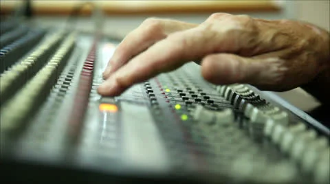 Man working on the sound board Stock Footage 25194464