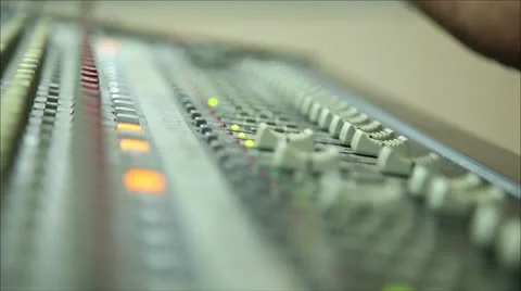 Man working on the sound panel Stock Footage 25194462
