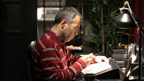 Man working in the study room Stock-Footage 100300949