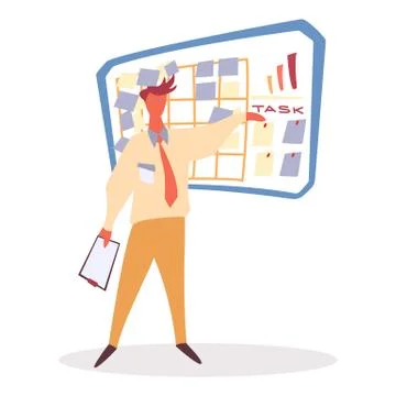 Man Working with Successful Organizing Vector Stock Illustration