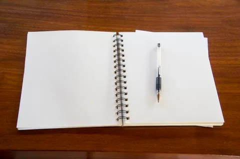 Man working table book pen booklet concept Foto stock