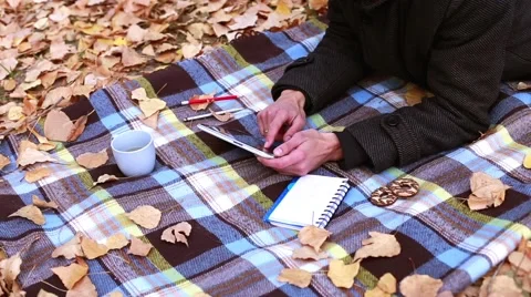 Man Working on Tablet Stock Footage 56639758