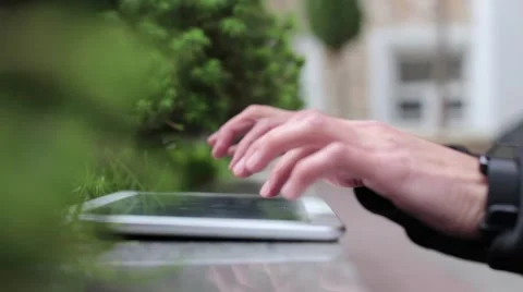 Man Working on the Tablet Stock Footage 63982033