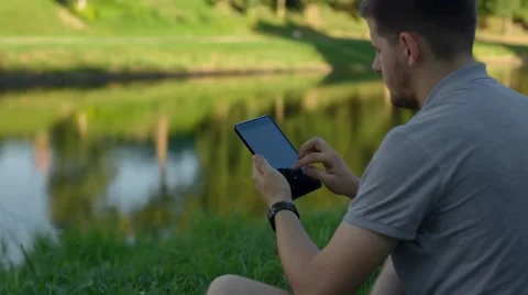 Man Working With Tablet Stock Footage 67447822