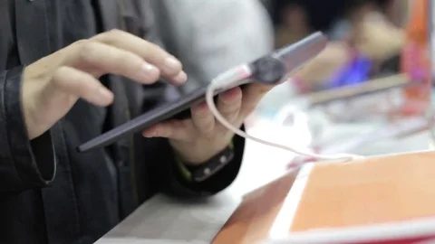 Man working on the tablet Stock Footage 69126354