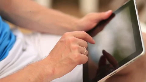 Man Working On a Tablet Stock Footage 90520777