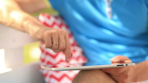 Man Working On a Tablet Stock Footage 90520937