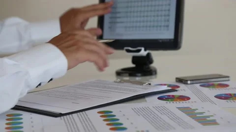 Man working tablet office Stock Footage 67397064