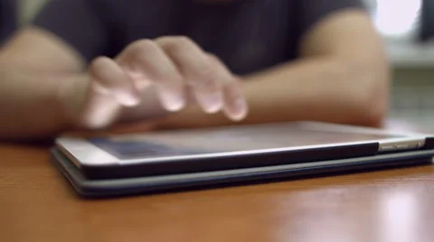 Man working for tablet PC Video stock 47750114