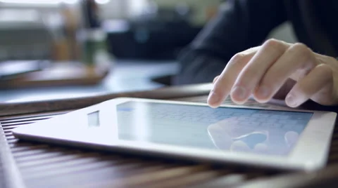 Man working for tablet PC Stock Footage 47752801