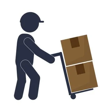 Man working transport box Ilustração Stock