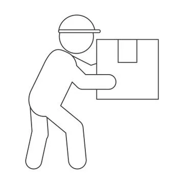 Man working transport box Ilustração Stock