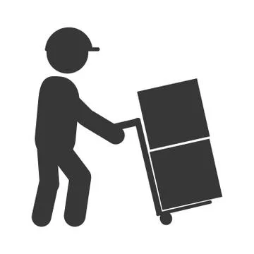 Man working transport box Ilustração Stock