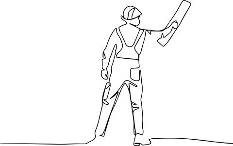 Man working uniform plastering the wall indoors Ilustración de archivo