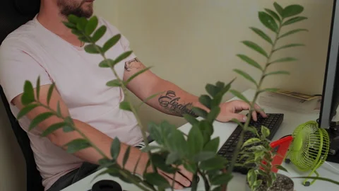 Man working using computer Stock Footage 158347459