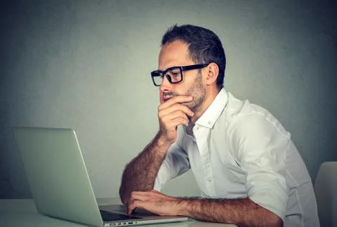 Man working using laptop computer Foto stock