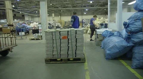 Man working in a warehouse Stock Footage 60129912