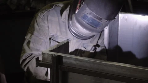 The man working the welding Video stock 44350400