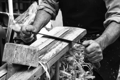 Man working wicker Stock Photos