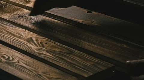 Man working with wood. Close-up Stock Footage 58965721