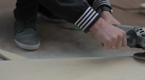 Man working with wood close up Stock Footage 59240995