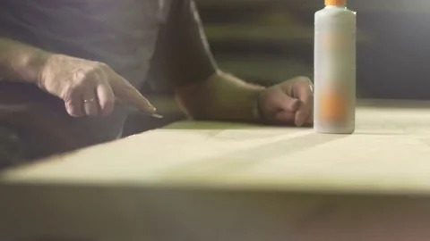 A man working with wood Stock Footage 70707248