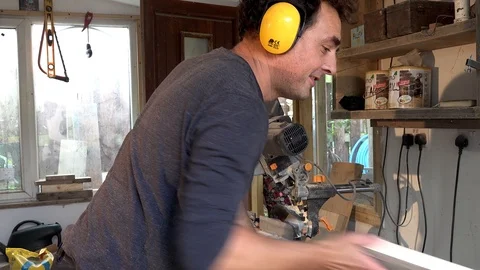 Man working in workshop Stock Footage 95174730