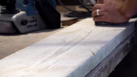 Man working in workshop Stock Footage 95176926