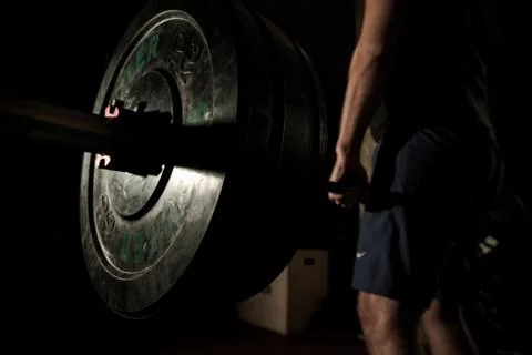 Man workout with a bar Stock Photos