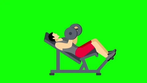Man workout, with green screen animation. 4K Stock Footage 252885207