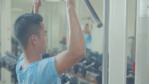 A Man Workout On The Gym Stock Footage 162207275