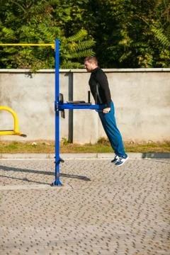 The man workout outdoor Stock Photos