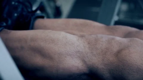 Man workout with simulator platform in the gym Stock Footage 70454822