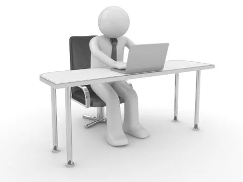 Man at workplace Stock Illustration