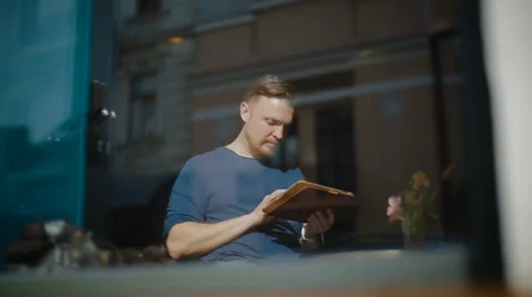 The man works behind the tablet Stock Footage 62549667