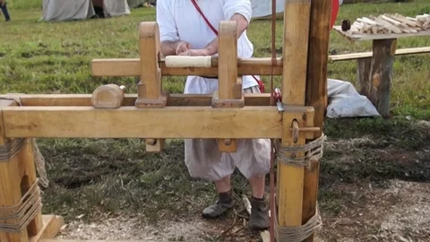 The man works chisel Stock Footage 78932503