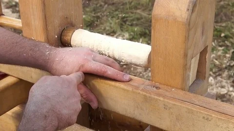 The man works chisel Stock Footage 78932531