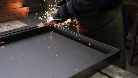 Man works circular saw. Super slow motion 240 fps Stock Footage 153580199