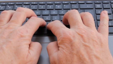 Man works on the computer, fast motion Stock Footage 123421975