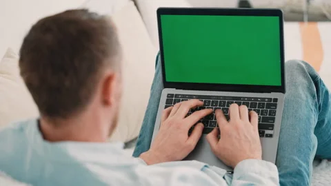 Man works on computer indoor Video stock 202565873