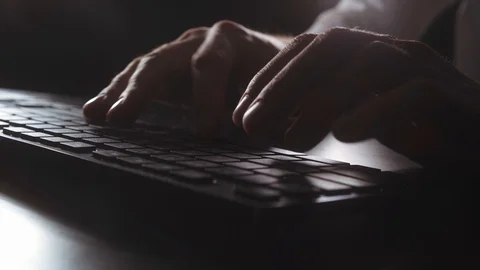 Man works at the computer late at night Stock-Footage 118446942