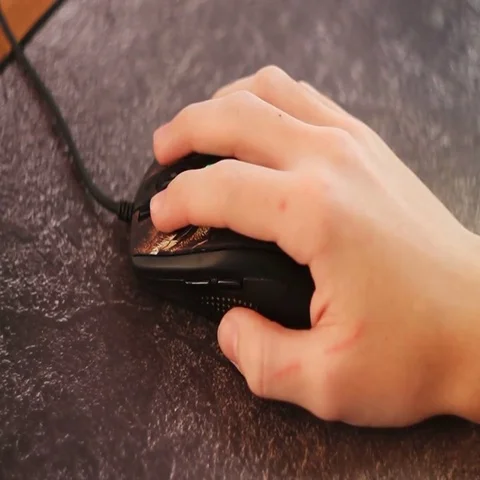 Man works as a computer mouse Stock Footage 69542012