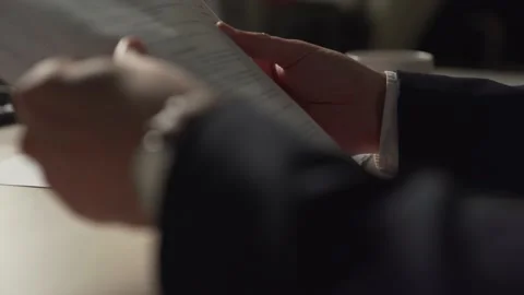 A man works with documents in the office Stock Footage 234521258