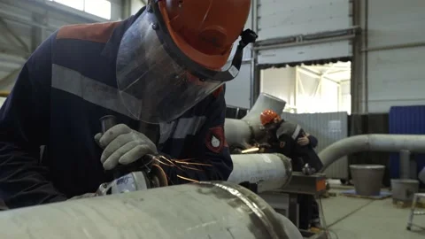 Man works with an electric tool Video stock 138217178