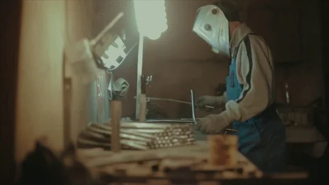 The man works at a factory Stock Footage 83206589