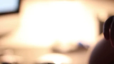 A man works at home at the computer close up2 Stock Footage 84763835